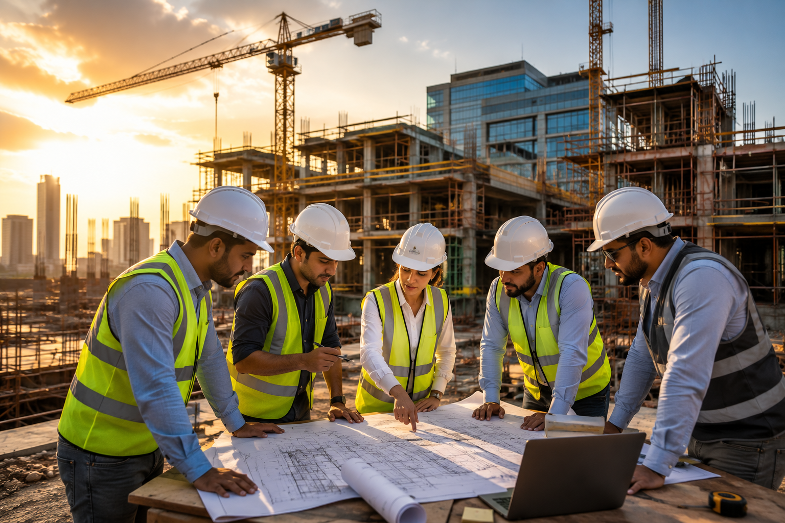 Unique Enterprises office and construction team in Greater Noida
